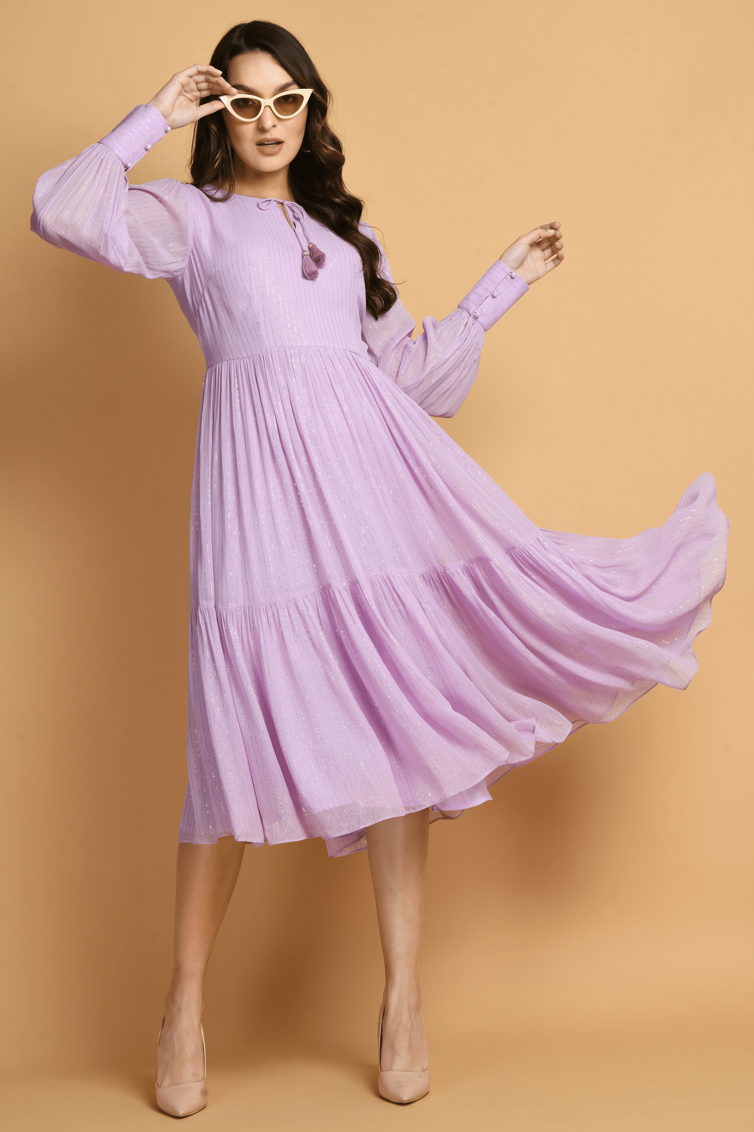 Lavender Boho Fit And Flare Dress | Buy Lavender Dresses for Women